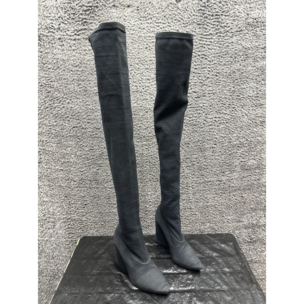 Yeezy Season 4 Stretch Canvas Thigh-High Boots black Womens Size 37 EU